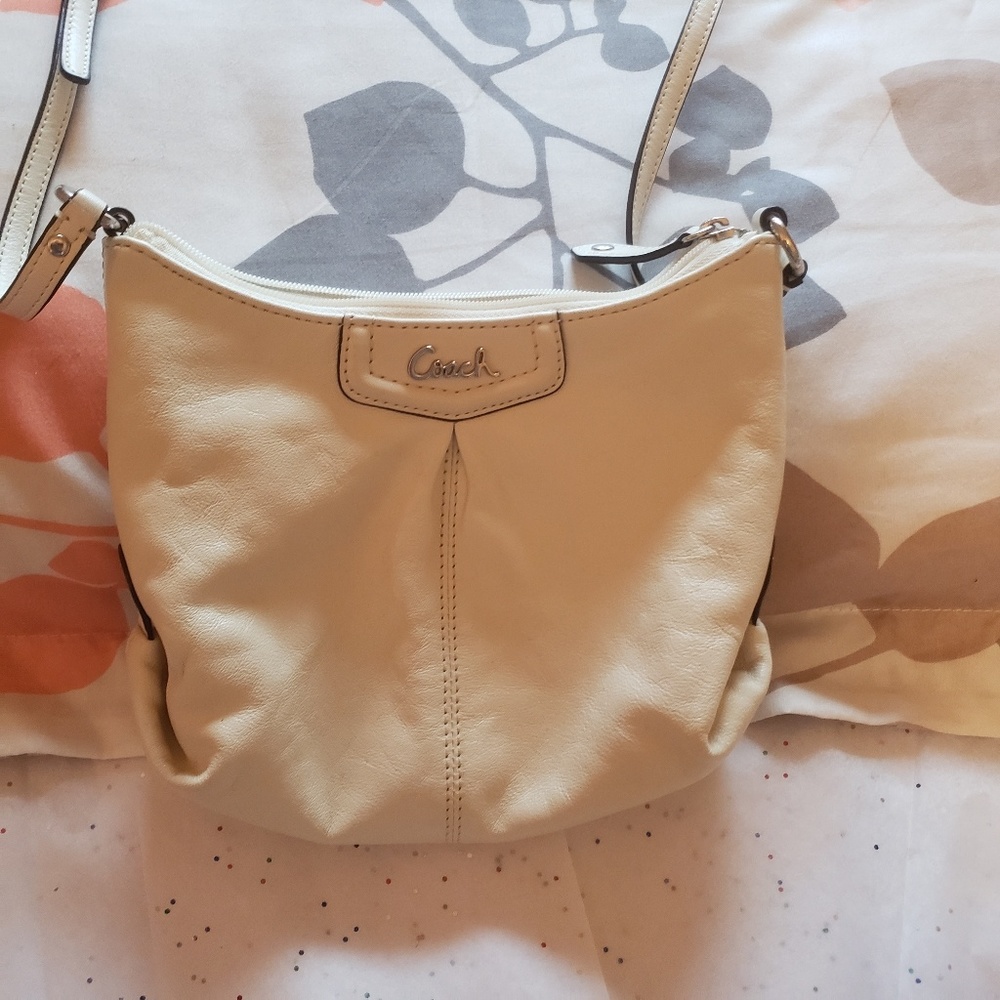 Winter white / cream Coach crossbody purse
